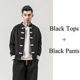 Men's Chinese Style Kung Fu Jacket with Pants and T-Shirt