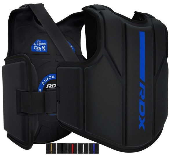 RDX Boxing Body Protector MMA Kickboxing Muay Thai Boxing Chest Guard Sparring Training Heavy Punching Kara Adjustable Strike Shield Martial Arts Upper Body Ribs Protection Pad Taekwondo Vest
