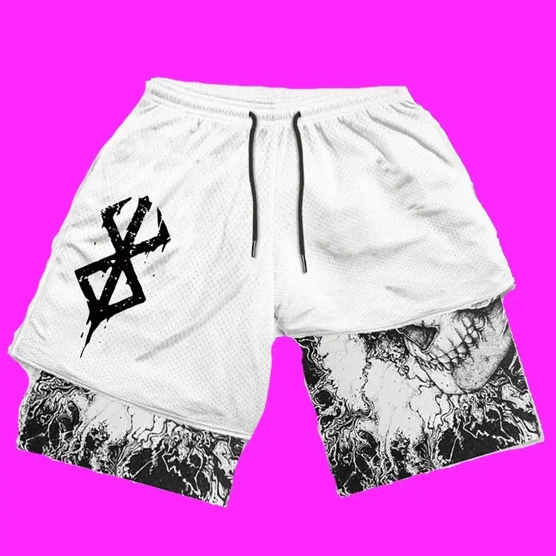 Y2K Men’s Anime Gym Shorts - Mike's Gear 