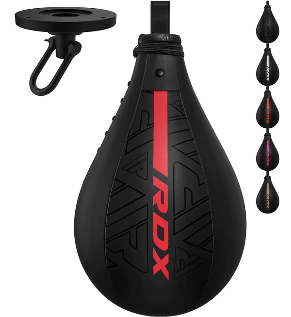 RDX Speed Bag Boxing Ball Maya Hide Leather Dodge Striking Mount Kit with Additional Bladder MMA Muay Thai Punching Workout Kicking Martial Arts Training Home Gym Exercise Speedball