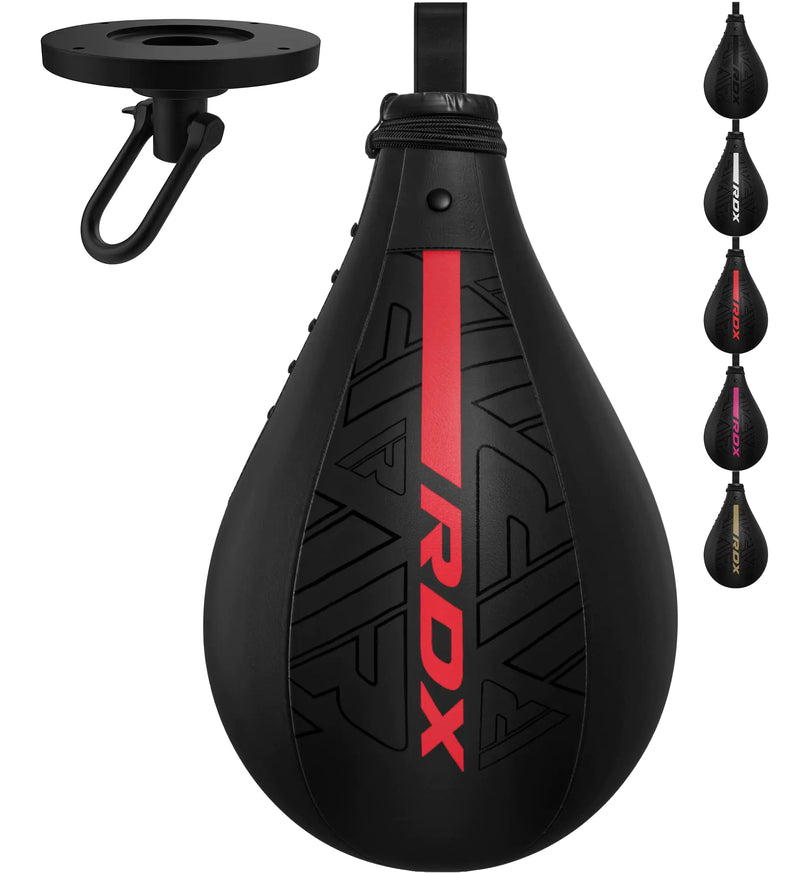 RDX Speed Bag Boxing Ball Maya Hide Leather Dodge Striking Mount Kit with Additional Bladder MMA Muay Thai Punching Workout Kicking Martial Arts Training Home Gym Exercise Speedball