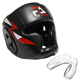 FA-Xtreme Boxing Headgear - Black - Head Gear & Mouth Guard for MMA Kickboxing Karate Taekwondo Muay Thai Sparring & Training - Martial Arts Helmet - Fits Adults Youth Kids 11+(Small/Medium)