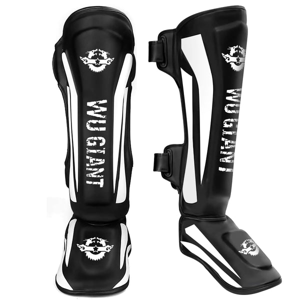 Kickboxing Shin Guards Muay Thai Shin Pads for Men Women Adjustable Leg Guards with Instep Protection Shinguards Martial Arts Training Equipment for MMA Training and Sparring (S)