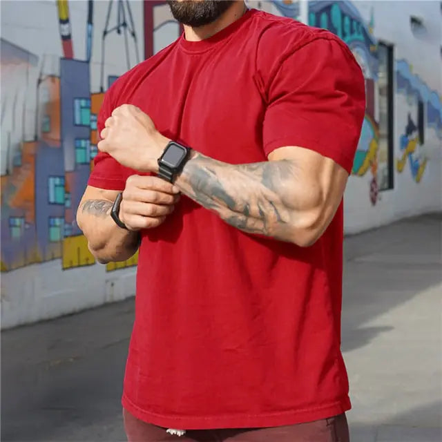 Men Gym Workout Fitness Cotton - Mike's Gear 