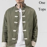 Men's Chinese Style Kung Fu Jacket with Pants and T-Shirt