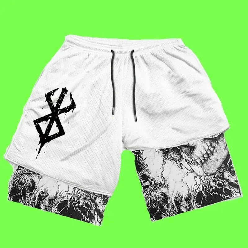 Y2K Men’s Anime Gym Shorts - Mike's Gear 