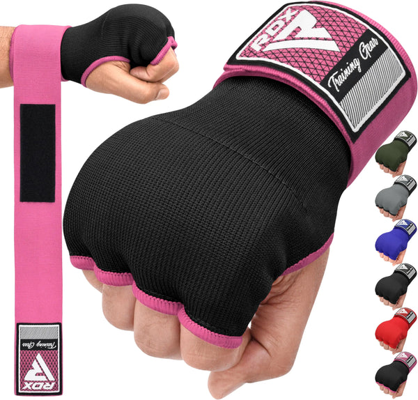 RDX Gel Boxing Hand Wraps Inner Gloves Men Women Quick 75cm Long Wrist Straps Elasticated Padded Fist Under Mitts Protection Muay Thai MMA Kickboxing Martial Arts Punching Training Bandages