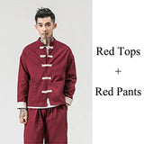 Men's Chinese Style Kung Fu Jacket with Pants and T-Shirt