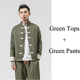 Men's Chinese Style Kung Fu Jacket with Pants and T-Shirt