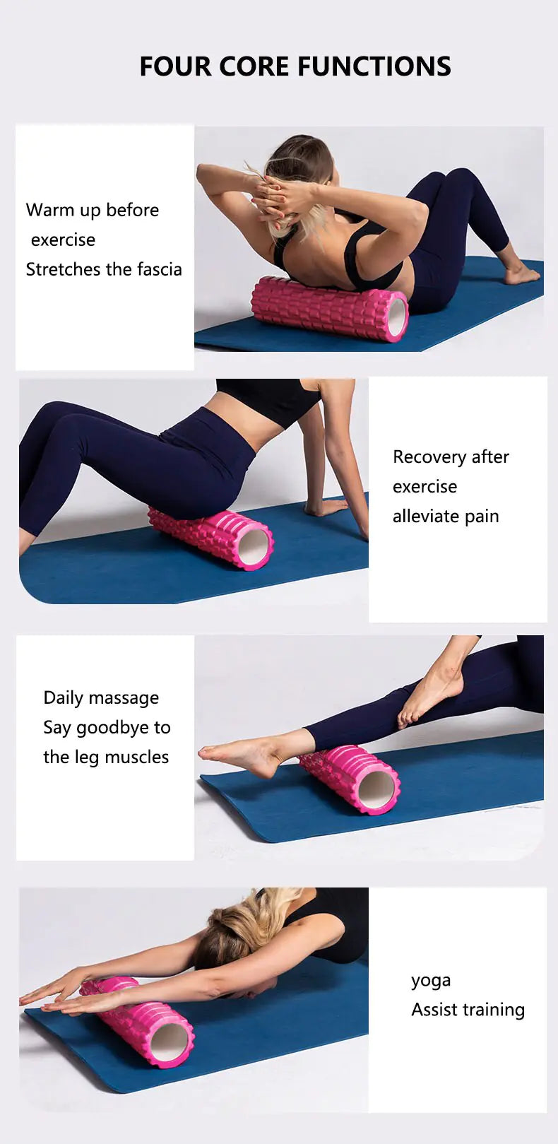 33cm Foam Yoga Column: Muscle Massage Roller Set - Mike's Gear 