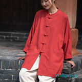 Women's Cotton Hemp Zen Cardigan - Traditional Kung Fu Style