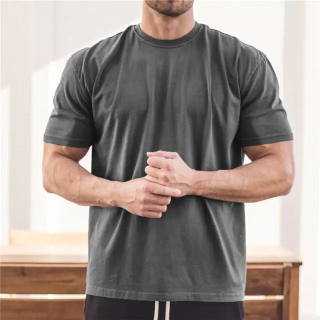 Men Gym Workout Fitness Cotton - Mike's Gear 