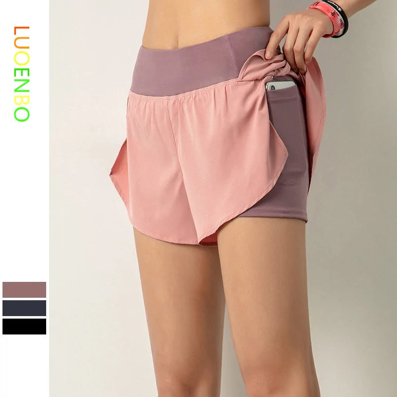 Women Gym Double Shorts - Mike's Gear 
