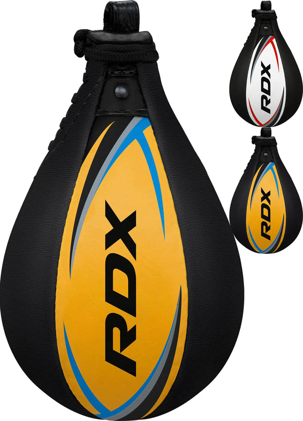 RDX Speed Bag Boxing Ball with Hanging Swivel Set Genuine Leather Dodge Striking Mount Kit Heavy Duty MMA Muay Thai Punching Fitness Workout Kicking Martial Arts Training
