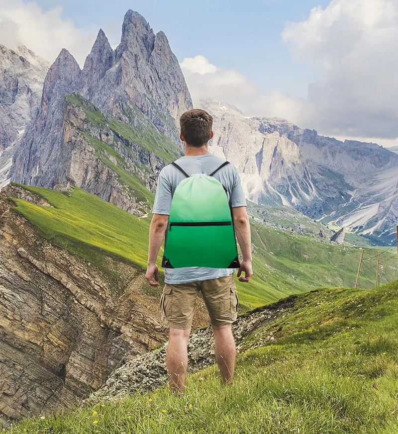 HOLYLUCK Drawstring Backpack Bag Sport Gym Sackpack Gradient Green - Mike's Gear 