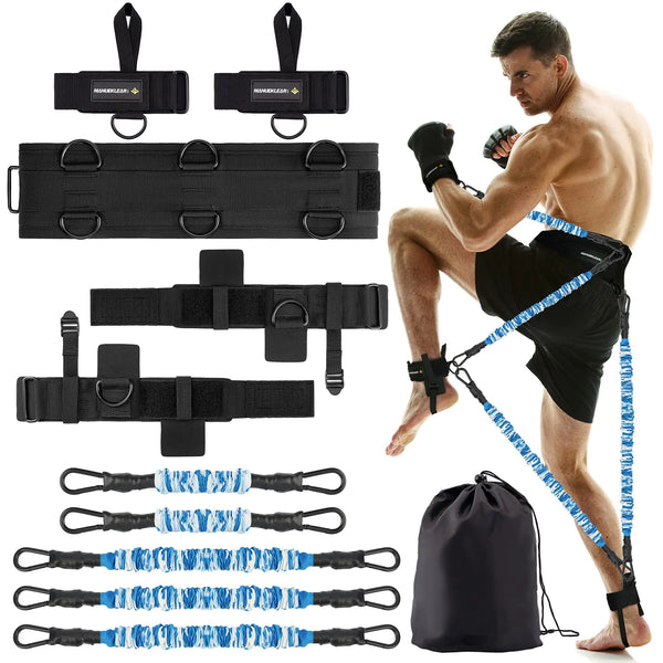MANUEKLEAR Shadow Boxing Resistance Bands for MMA and Martial Arts Three Resistance Levels of Full Body Resistance Bands for Boxing Fitness to Enhance Speed and Power