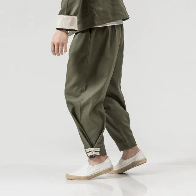 Men's Chinese Style Kung Fu Jacket with Pants and T-Shirt