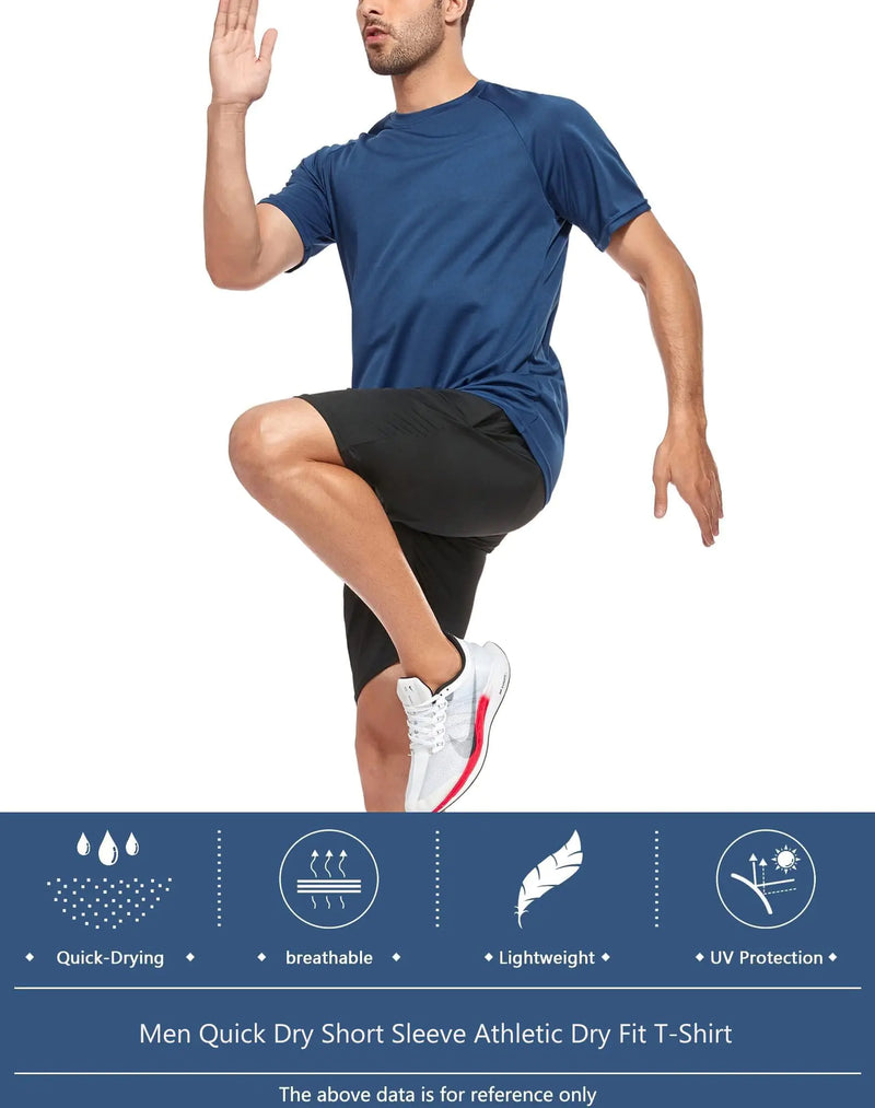 5 Pack Mesh Workout Shirts for Men Dry Fit Gym Shirts Quick Dry Athletic Short Sleeve T-Shirt Moisture Wicking X-Large 1 Black 1 Gray 1 White 1 Blue 1 Green - Mike's Gear 