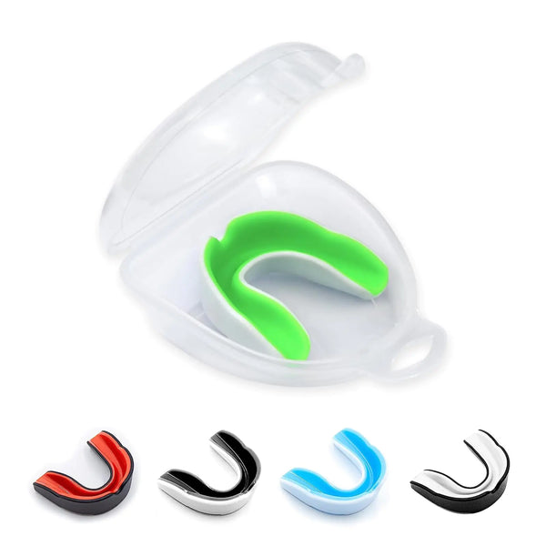 Kids Mouth Guard-5 Pack Youth Football Mouth Guard for Sports Child Teen Boxing Gum Shield for Braces with Portable Case Athletic Teeth Guard for Rugby Basketball Lacrosse Karate and Taekwondo